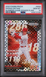 2020 Panini Prizm Numbers Game Power Plaid Shohei Ohtani #NG8 /75 PSA 10