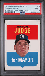 2018 Topps 582 Montgomery Club 1967 Test Sticker Set 2 Aaron Judge #3 PSA 9