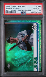 2019 Topps Chrome Photo Variation Green Refractor Aaron Judge #100 /99 PSA 10