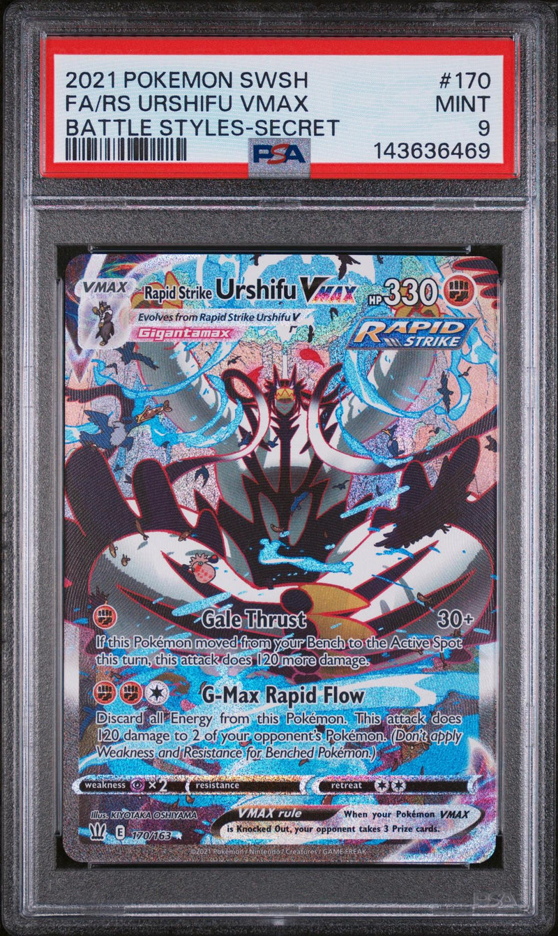 Pokémon SWSH Battle Styles Urshifu VMAX #170/163 Secret Rare PSA 9