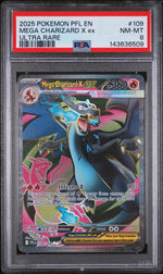 2025 Pokemon Mega Evolution Phantasmal Flames Ultra Rare Mega Charizard X Ex #109 PSA 8