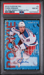 2012 Fleer Retro 1994-95 Rookie Sensations Autographs Chris Kreider #5 /5 PSA 8