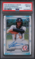 2020 Bowman Chrome Mega Box Prospect Autograph Refractor Jasson Dominguez #BMAJD PSA 8