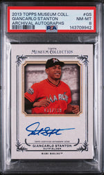 2013 Topps Museum Collection Archival Autographs Giancarlo Stanton #GS /199 PSA 8