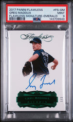 2017 Panini Flawless Flawless Signature Emerald Greg Maddux #FS-GM /3 PSA 9