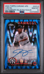 2024 Chrome Update Autographs Blue Raywave Refractors Luis Gil #ACLG /150 PSA 10