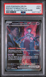 2025 Pokemon Scarlet and Violet Destined Rivals Special Illustration Rare Team Rocket's Mewtwo Ex #231 PSA 9