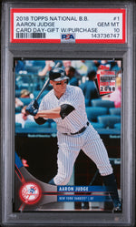 2018 Topps National Baseball Card Day Gift With Purchase Aaron Judge #1 PSA 10