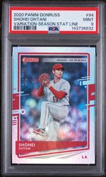 2020 Panini Donruss Sp-Season Stat Line Shohei Ohtani #94 /194 PSA 9