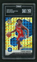 2020 Mosaic #263 Tyrese Maxey Reactive Yellow Rookie RC TAG 10