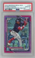 2024 Bowman Mega Box Chrome Prospects Chrome-Prospects-Pink Ref Byron Chourio #129 PSA 10