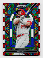 2022 Panini Prizm Mike Trout Stained Glass SG-5 Red White & Blue
