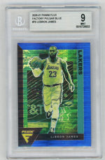 2020-21 Flux #79 LeBron James Factory Blue Pulsar BGS 9