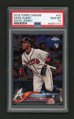 2018 Topps Chrome White Jersey Ozzie Albies #72 PSA 10