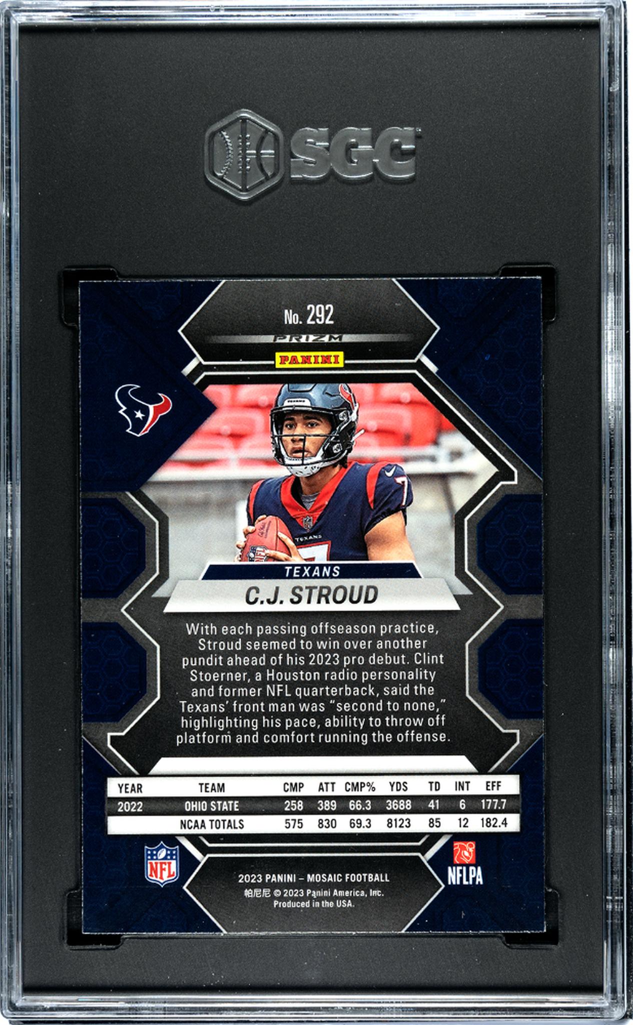 2023 Panini Mosaic C.J. Stroud #292 RC SGC 10