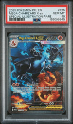 2025 Pokemon Mega Evolution Phantasmal Flames Special Illustration Rare Mega Charizard X Ex #125 PSA 10