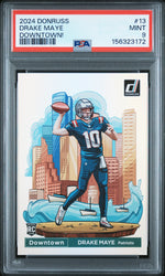 2024 Panini Donruss Downtown Drake Maye #13 PSA 9