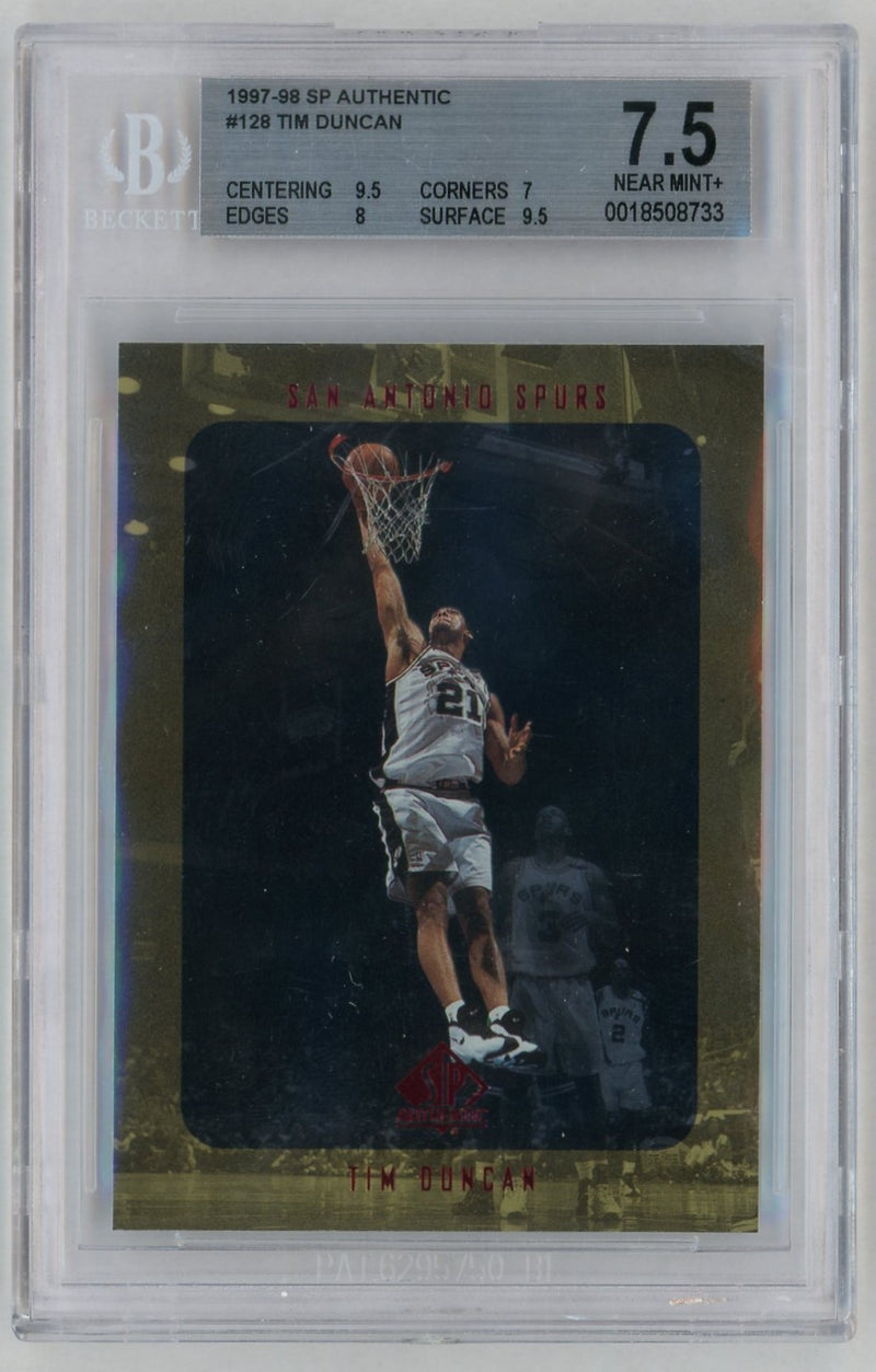 1997-98 SP Authentic Tim Duncan #128 Beckett 7.5