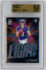 2024 Donruss Optic #2 J.J. McCarthy Light It Up Rookie RC BGS 9.5