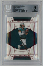 2021 Panini National Treasures Jersey Number Red Dallas Goedert #72 /88 BGS 9