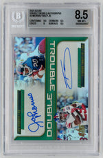 2025 Score #DT-MTT Tyrone Tracy Jr/Joe Morris Double Trouble Dual Auto /100 BGS 8.5