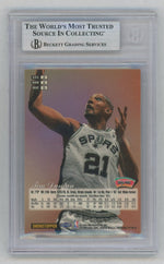 1997 Flair Showcase Row 2 Tim Duncan #5 BGS 7.5