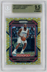 2022-23 Prizm Monopoly #37 Kawhi Leonard Gold Money Shimmer /500 BGS 9.5