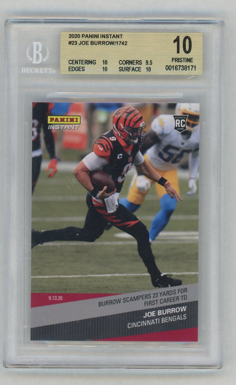 2020 Panini Instant NFL Joe Burrow #23 /1742 BGS 10