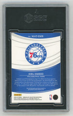 2023-24 Immaculate #MAT-EMB Joel Embiid Red Material Three-Color Patch /25 SGC 9