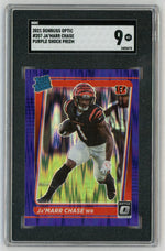 2021 Donruss Optic #207 Ja'Marr Chase Rated Rookie RC Purple Shcok SGC 9