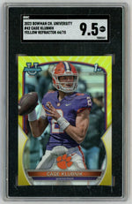 2022 Bowman Chrome U #42 Cade Klubnik 1st Rookie RC True Yellow Refractor /75 SGC 9.5