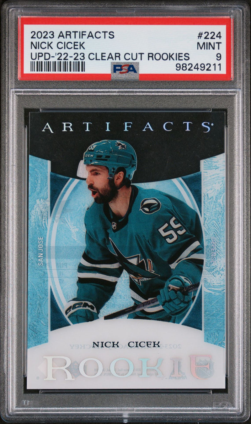 2023-24 Artifacts Nick Cicek #224 Clear Cut Rookies PSA 9
