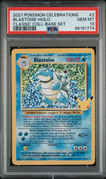 2021 Pokemon Celebrations Classic Collection Base Set Holo Blastoise #2 PSA 10