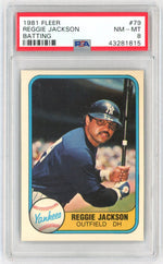 1981 Fleer Batting Reggie Jackson #79A PSA 8