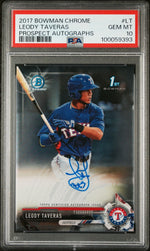 2017 Bowman Chrome Prospect Autograph Leody Taveras #CPALT PSA 10
