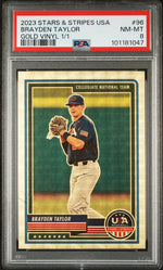 2023 Panini Stars & Stripes Gold Vinyl Brayden Taylor #96 /1 PSA 8