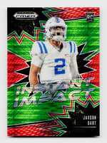 2025 Prizm #II-JDT Jaxson Dart 44/49 Green Instant Impact Rookie RC