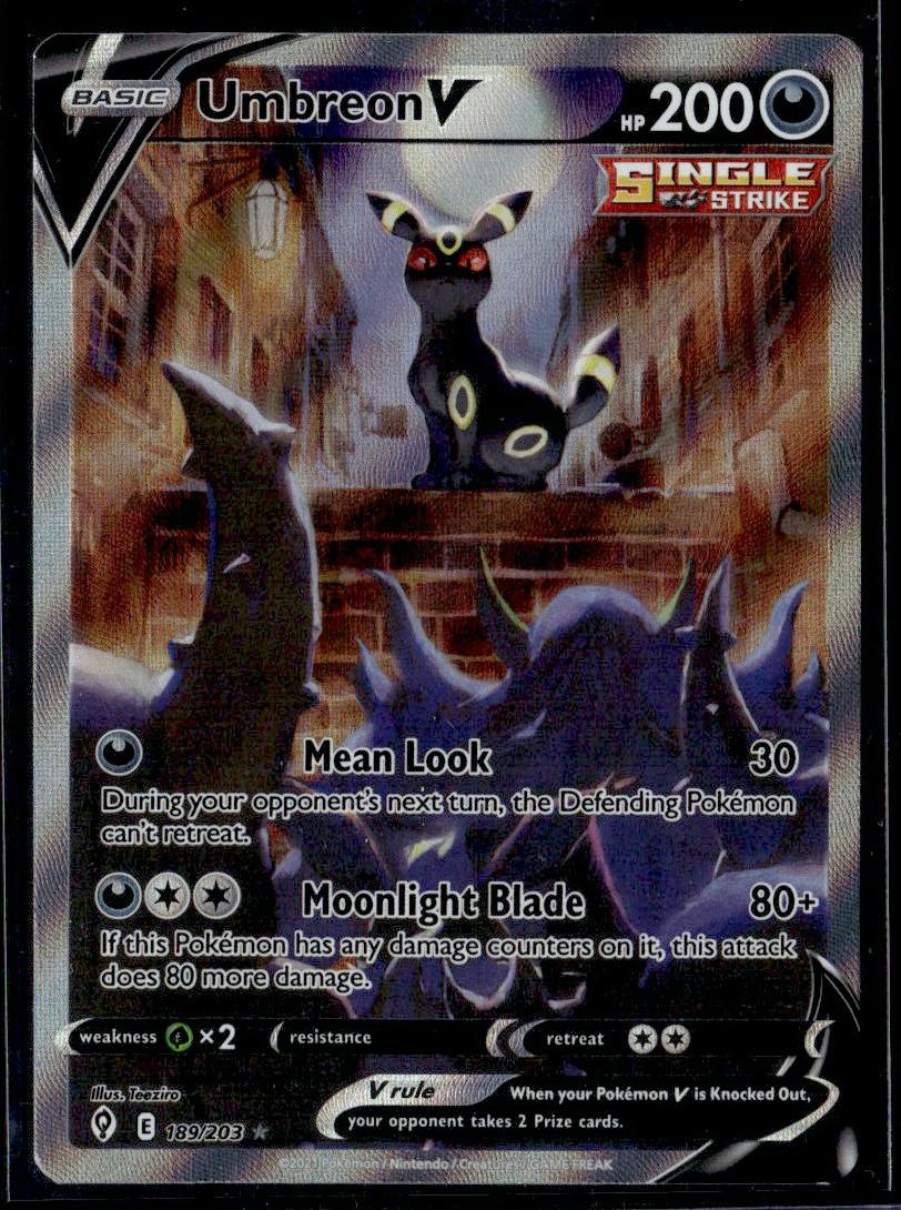 2021 Pokémon Evolving Skies Umbreon V #189/203 Holo