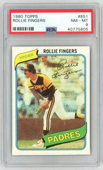 1980 Topps Rollie Fingers #651 PSA 8