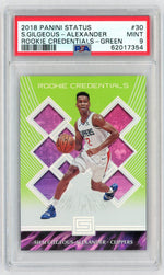 2018 Panini Status Rookie Credentials Green Shai Gilgeous-Alexander #30 PSA 9