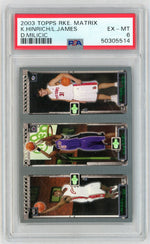 2003 Topps Rookie Matrix Darko Milicic/Lebron James/Kirk Hinrich #HJM PSA 6