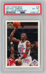 1991 Upper Deck All Star Checklist Michael Jordan #48 PSA 6