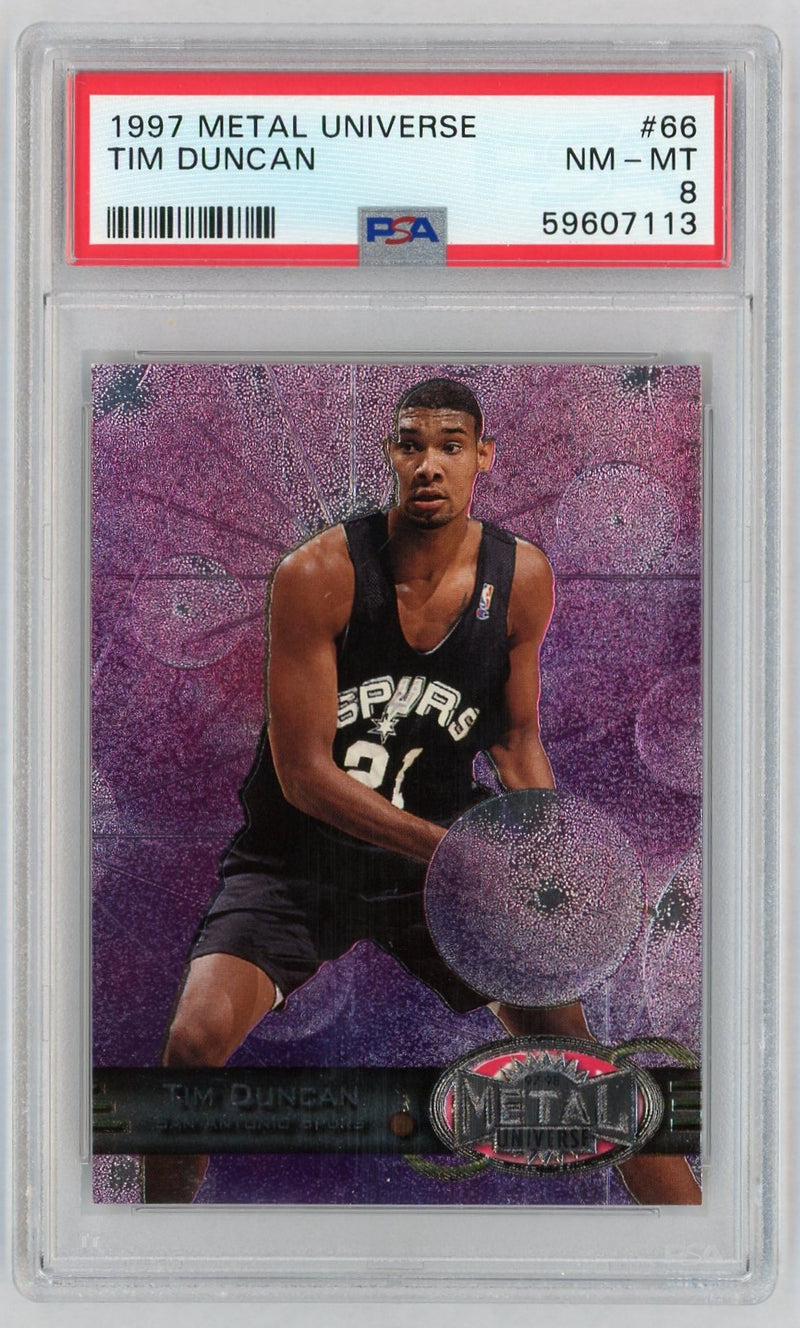 1997 Metal Universe Tim Duncan #66 PSA 8