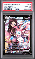 2022 Pokemon Sword and Shield Brilliant Stars Trainer Gallery Sylveon V #TG14 PSA 10