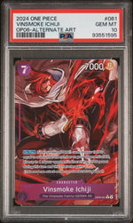 2024 One Piece Wings of the Captain Op06-Alternate Art Vinsmoke Ichiji #61 PSA 10