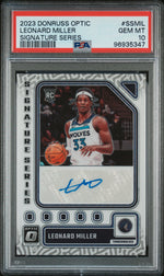 2023 Donruss Optic Signature Series Leonard Miller #SSMIL PSA 10