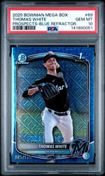 2025 Bowman Mega Box Chrome Prospects Blue Refractor Thomas White #69 PSA 10