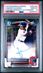 2025 Bowman Chrome Prospect Autograph Juneiker Caceres #CPAJUC PSA 10