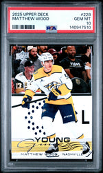2025 Upper Deck Young Guns Matthew Wood #228 PSA 10