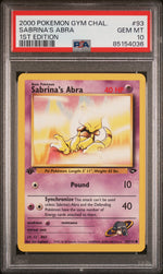 2000 Pokemon Gym Challenge 1st Edition Sabrina's Abra #93 PSA 10